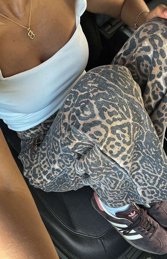 Aurielle Leopard Straight Jeans