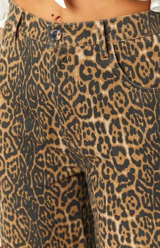 Aurielle Leopard Straight Jeans