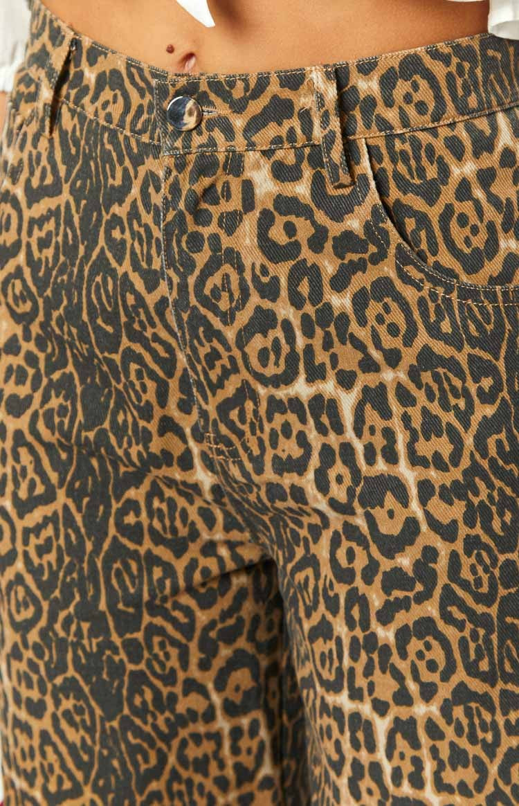 Aurielle Leopard Straight Jeans